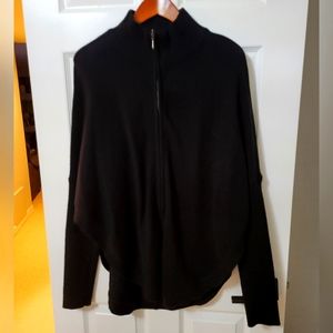 Black zipper sweater cape